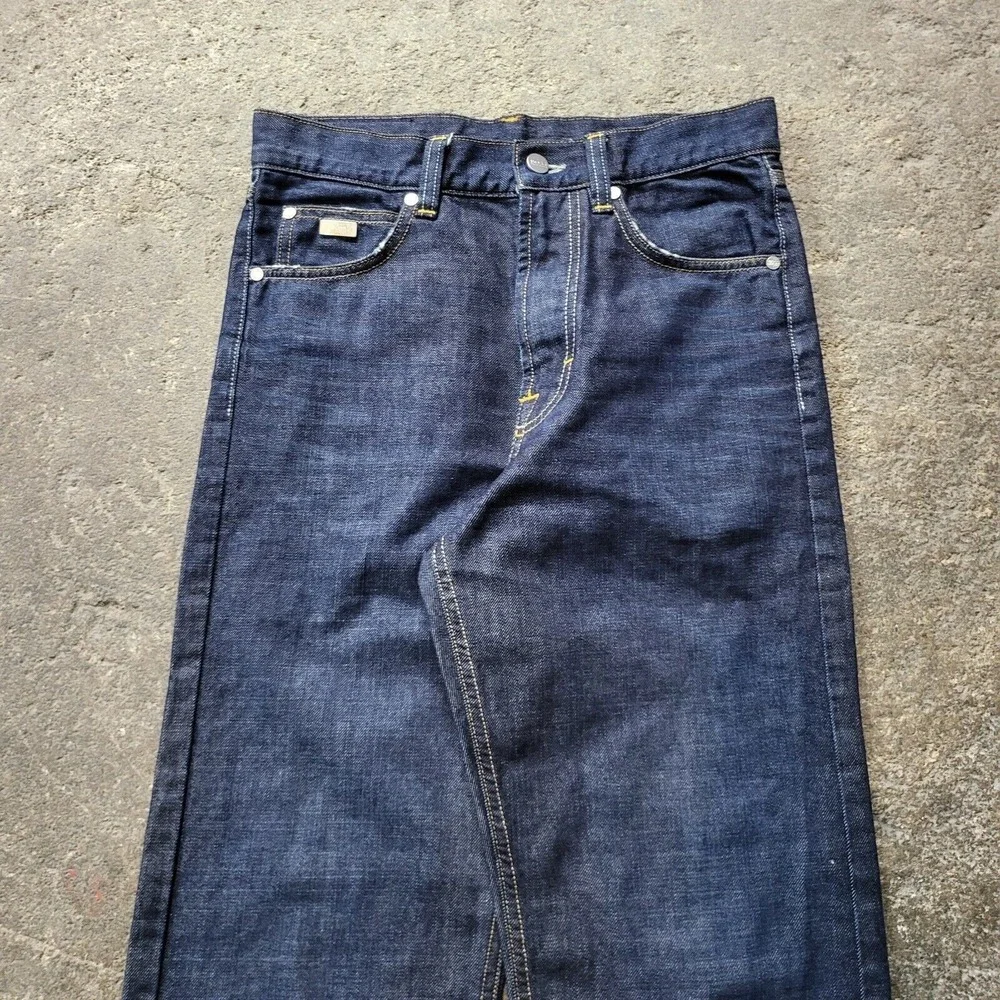 Hugo Boss Jeans Mens 30x28 Blue Alabama Dark Relaxed Straight Designer Tag 30x32